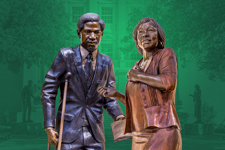 Statues of Rev. Gilbert and Mrs. Walker