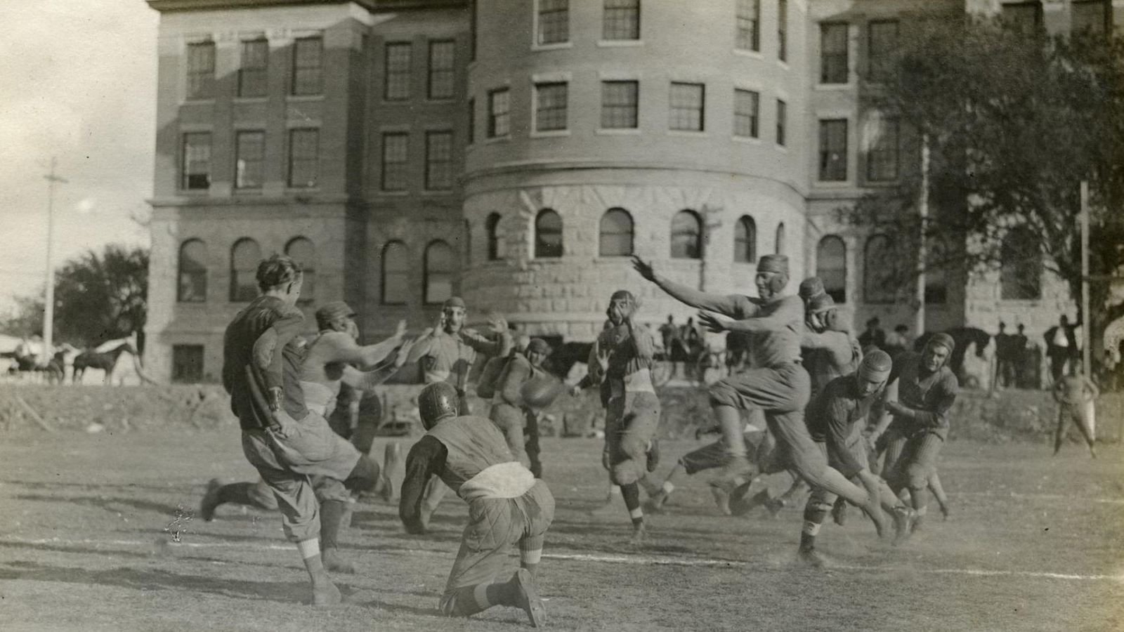 Late 1800's photo of a Baylor football game on old Carroll Field