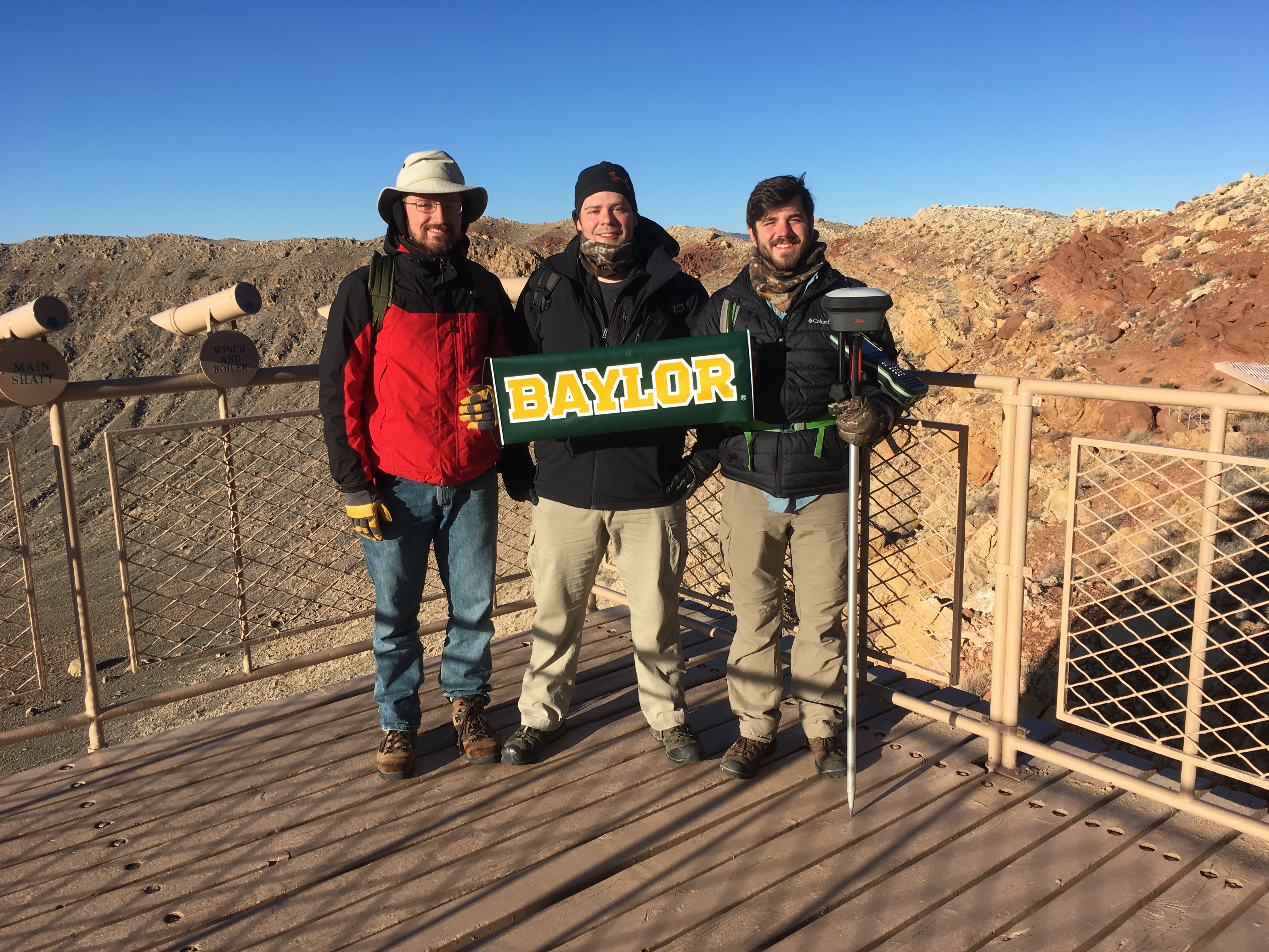 field work at Barringer Meteor crater in Arizona in 2019