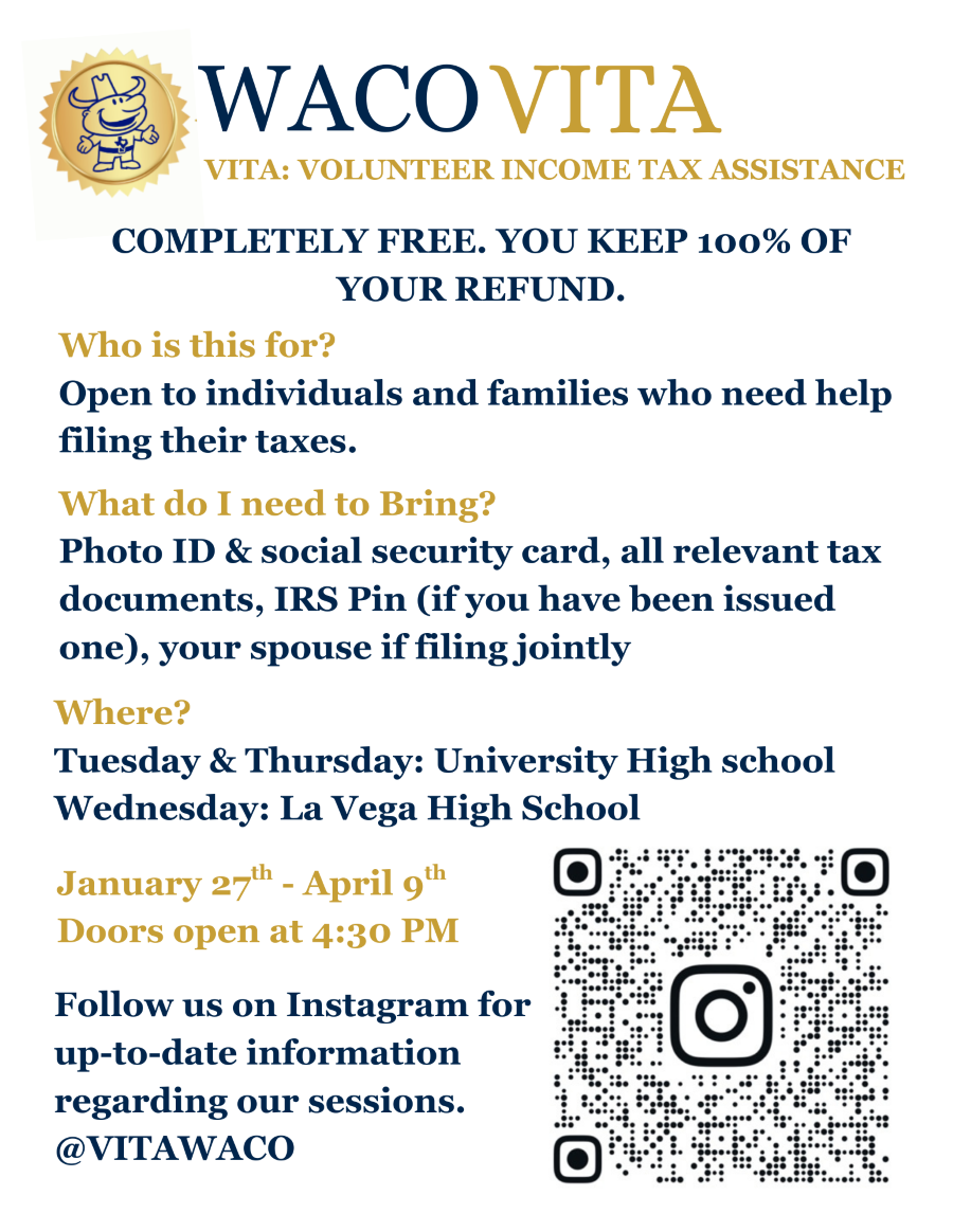 Waco VITA tax preparation information sheet