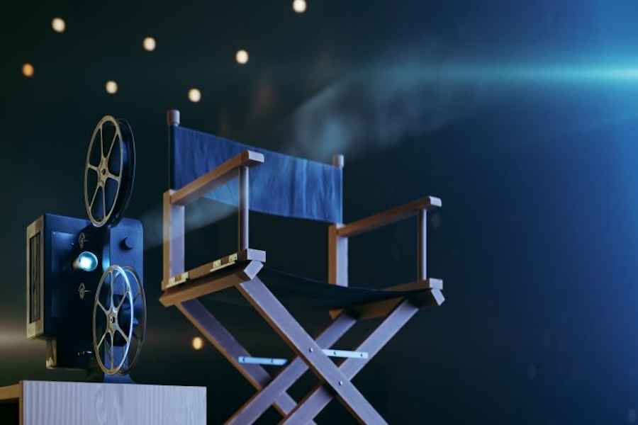 Producer chair with projector 