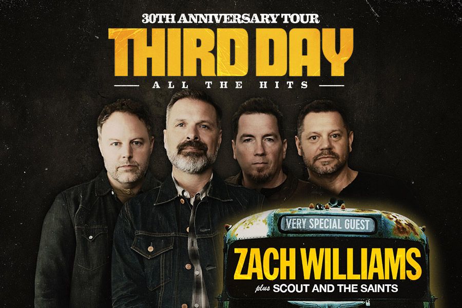 Christian rock band Third Day will play all the hits during 30th Anniversary Tour stop on Thursday, April 22, 2027, at Foster Pavilion in Waco, Texas