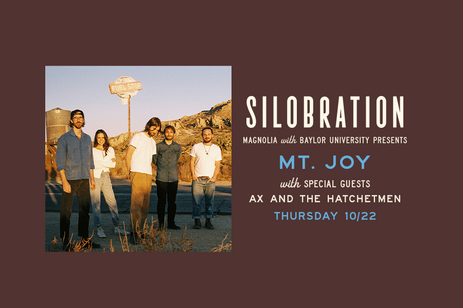 Photo of the five-person band Mt. Joy who will headline the Silobration concert with Ax and the Hatchetmen presented by Magnolia with Baylor University Thursday, Oct. 22