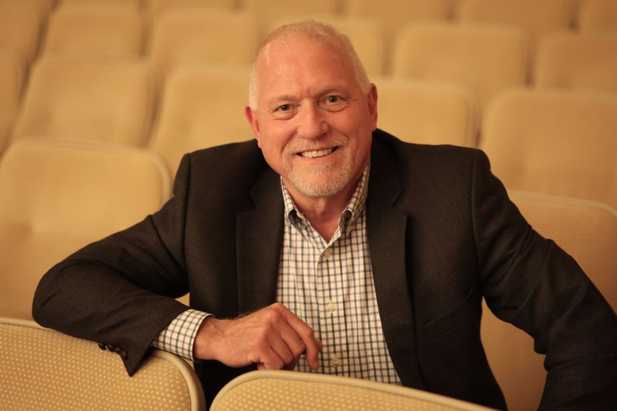 Dr. Randall Bradley, interim dean of the Baylor School of Music, as he sits in Jones Concert Hall