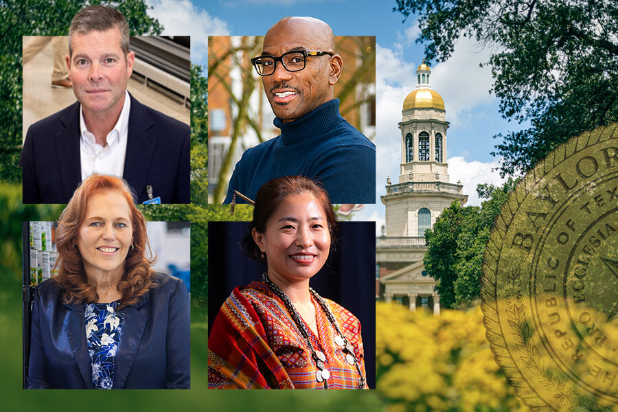 collage of 4 Baylor Alumni Award recipients