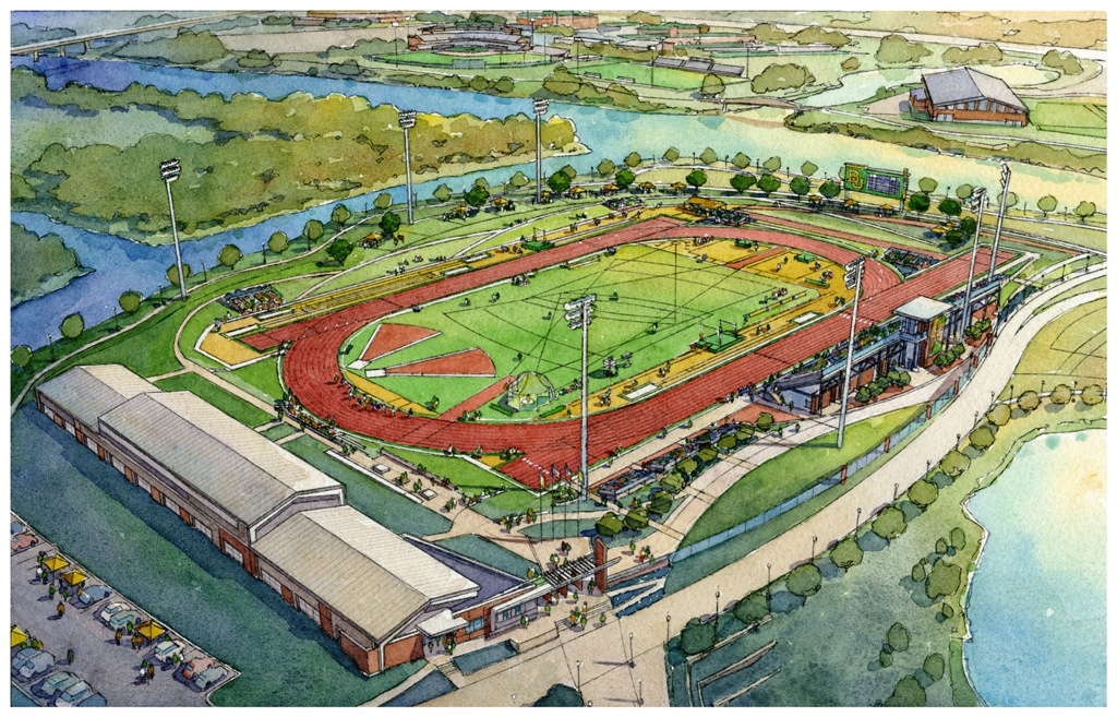 Artist's Rendering - Baylor Track and Field Stadium