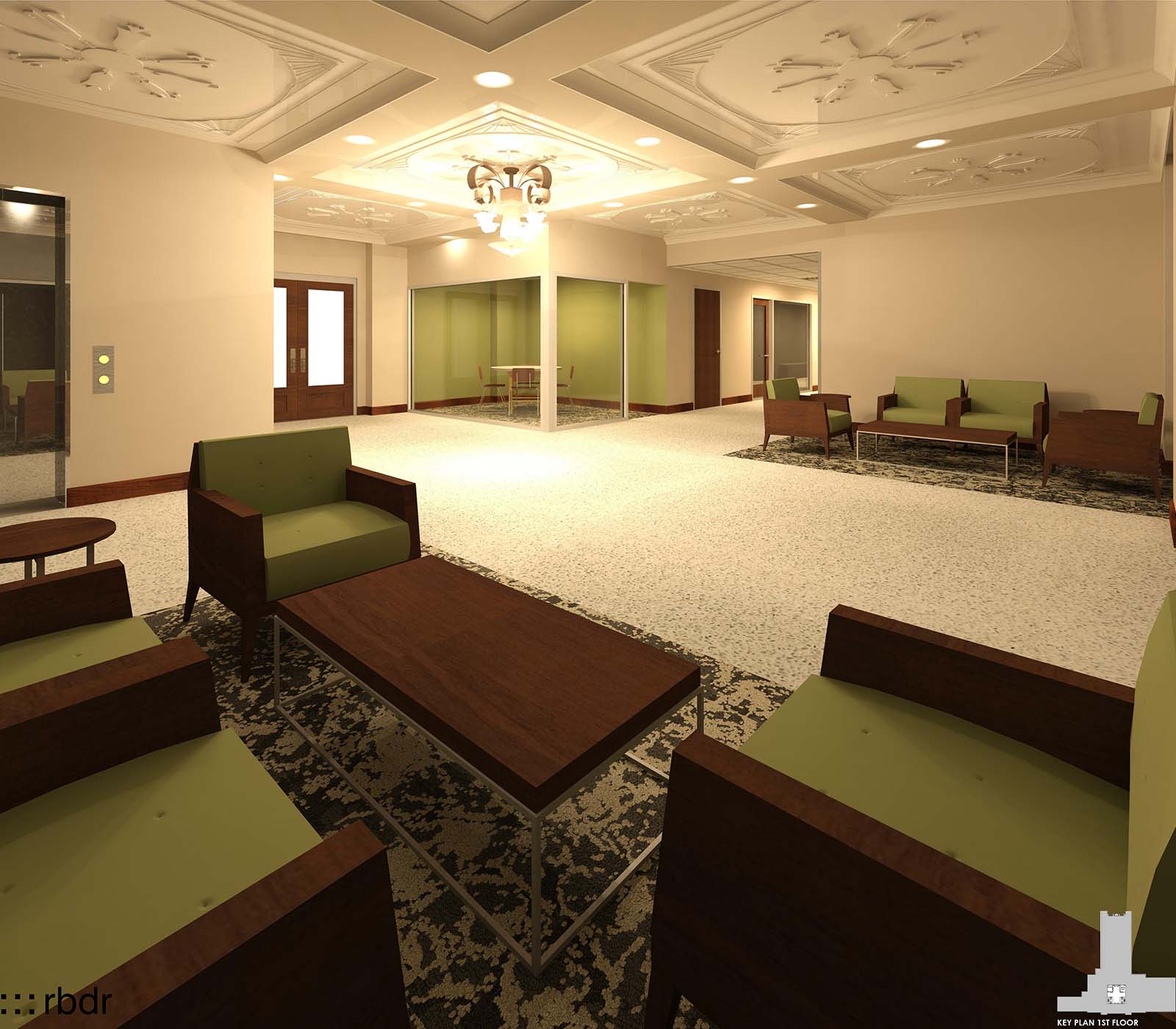 Tidwell Bible Building first floor architectural rendering