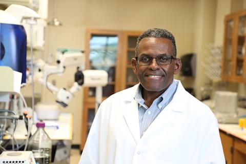 Dwayne D. Simmons in his lab