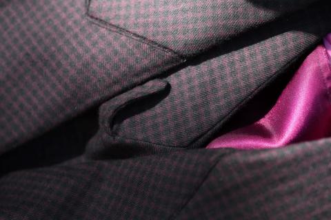 Torrin Longenecker - purple houndstooth in woold