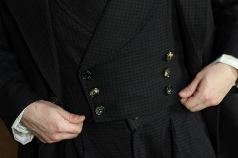 Torrin Longnecker close up of suit