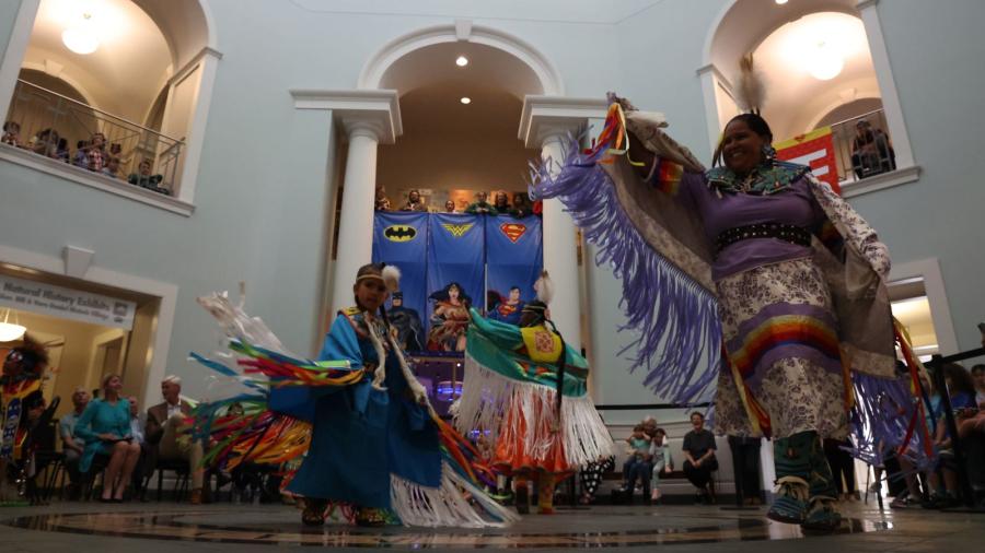 Native American dancers perform traditional dances at Baylor's Mayborn Museum