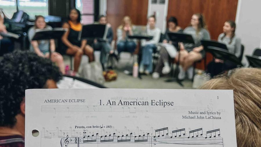 Baylor theater students rehearse to perform the musical "An American Eclipse" 