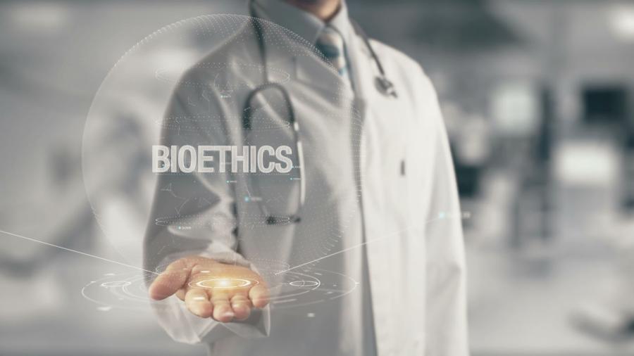 Doctor holding in hand Bioethics
