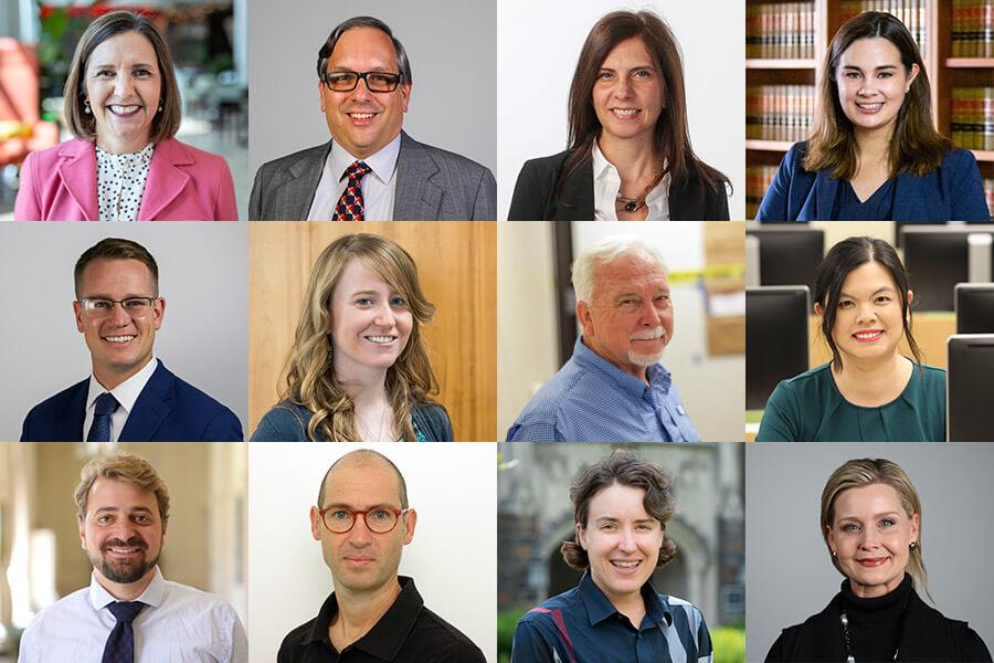 a collage of 12 images depicting the 2024 Outstanding Faculty Award recipients 