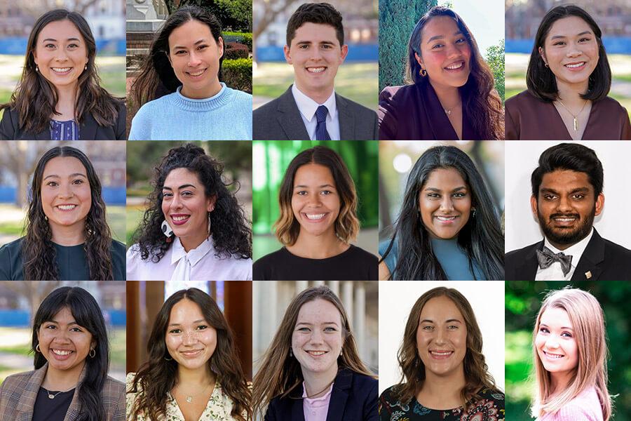 collage of 15 Fulbright Scholarship recipients 