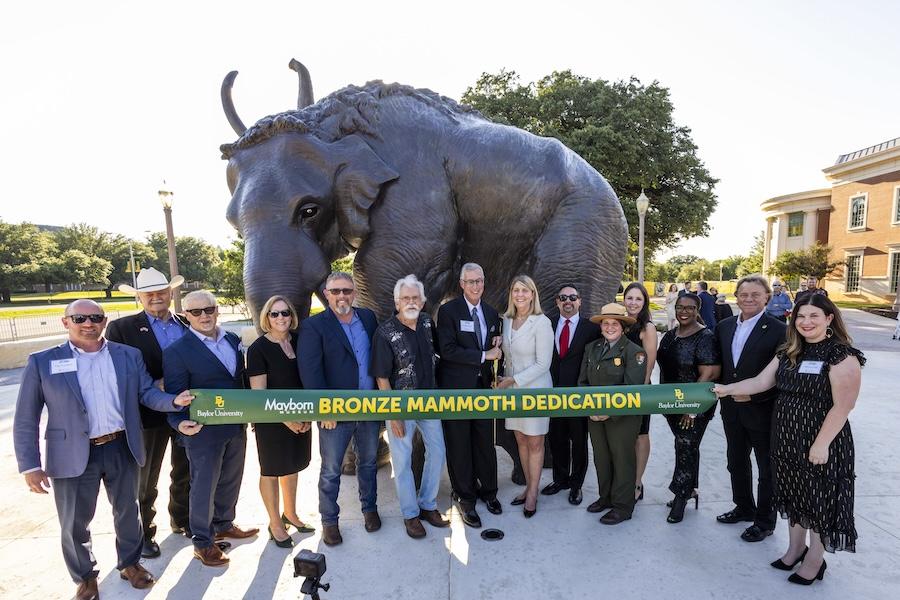 Ribbon cutting to welcome the Mayborn Museum Mammoths