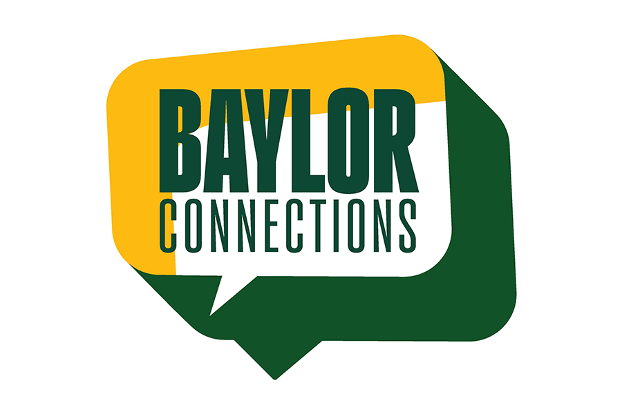 Baylor Connections green and gold conversation bubble 