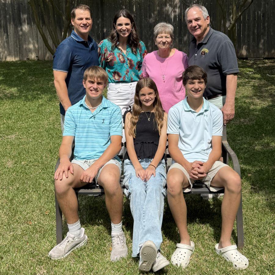 Seven members of the Hillman Family. Back row from left to right: Michael, Jennifer, Kathy, John. Front row from left to right: Sawyer, Chandler, Tucker