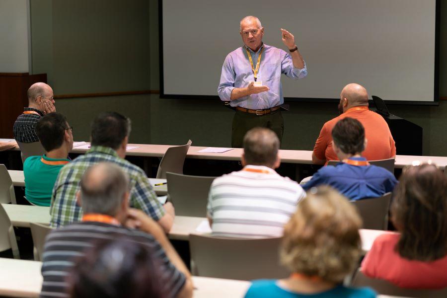Church music professor Randall Bradley presents a session at the annual Alleluia conference for church musicians