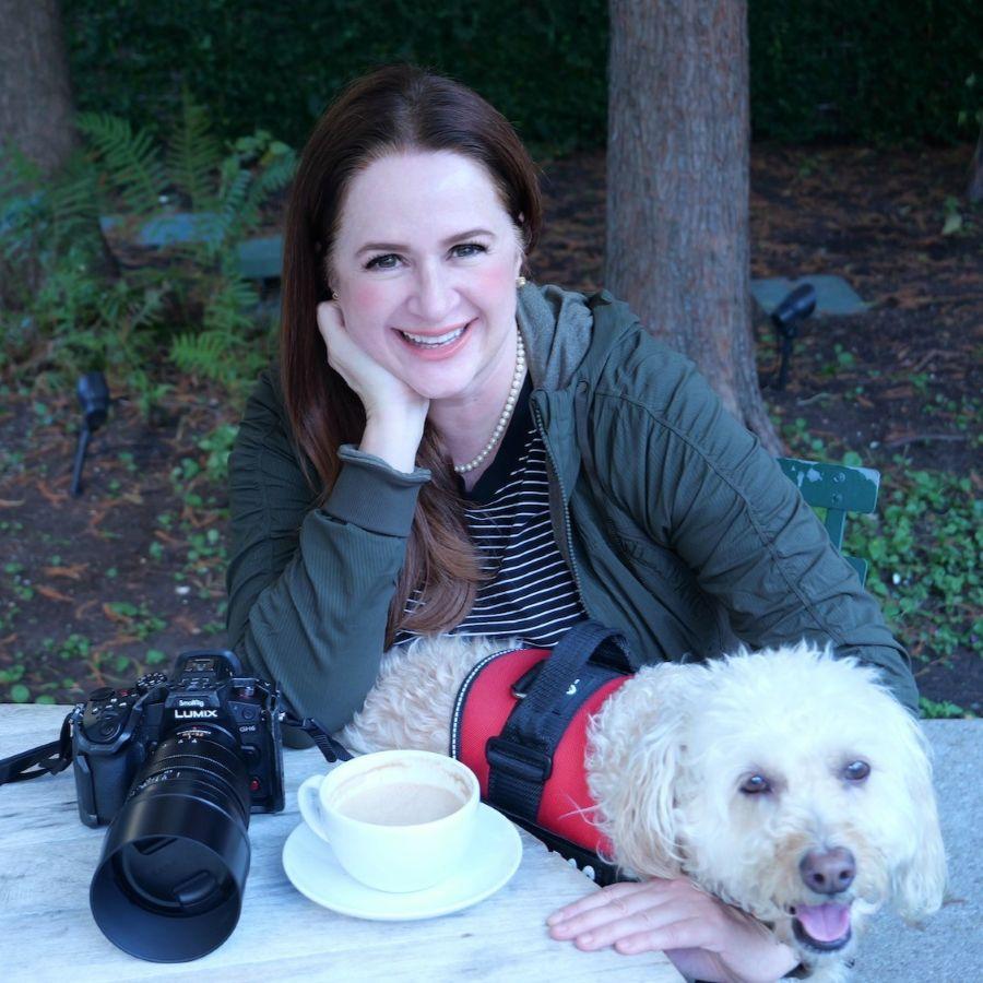 Sarah-Jane Murray, Ph.D., professor of Great Texts at Baylor University, with her dog Coco Chanel