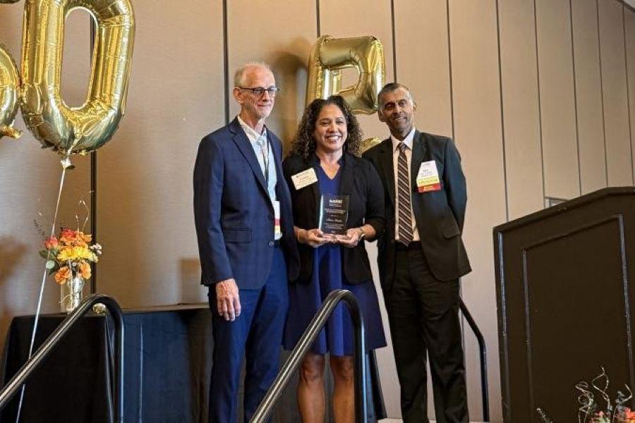 Baylor Center for Disability and Flourishing Director Dr. Kristen Padilla is presented with a state leadership award for contribution to the field.