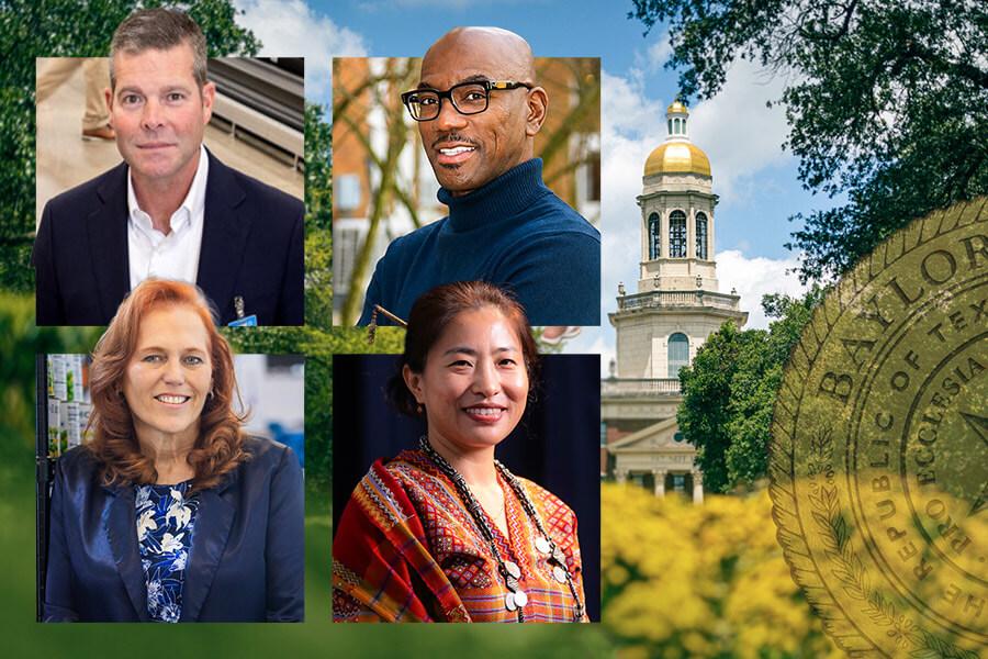 collage of 4 Baylor Alumni Award recipients