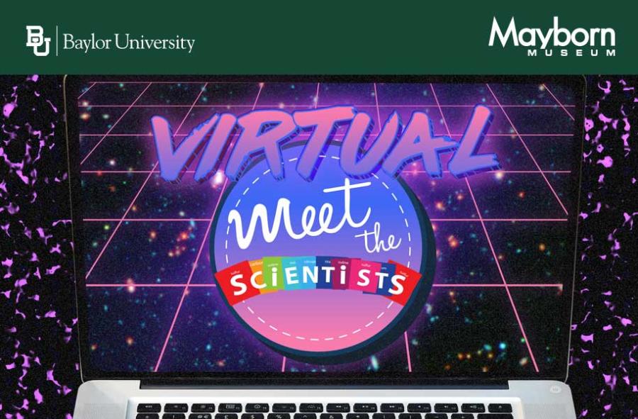 Colorful graphic depicting the magic of science and a Virtual Meet The Scientists